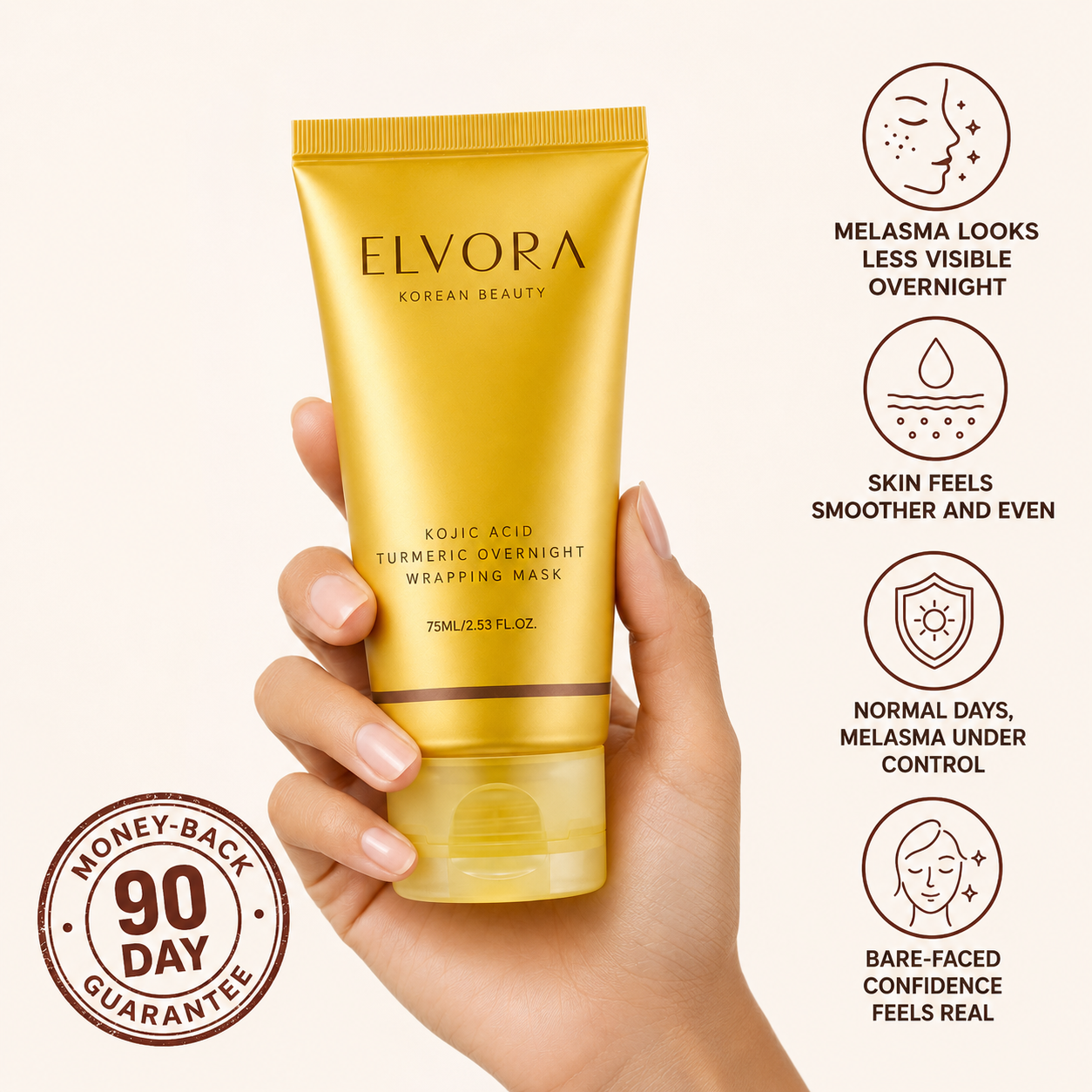 ELVORA Kojic Acid Turmeric Wrapping Mask