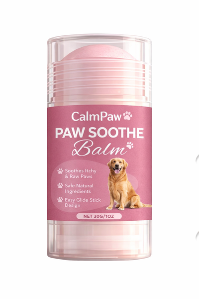 Bevia CalmPaw Itch & Repair Paw Balm in a jar, designed to soothe and repair pets' paws for comfort and healthy skin.